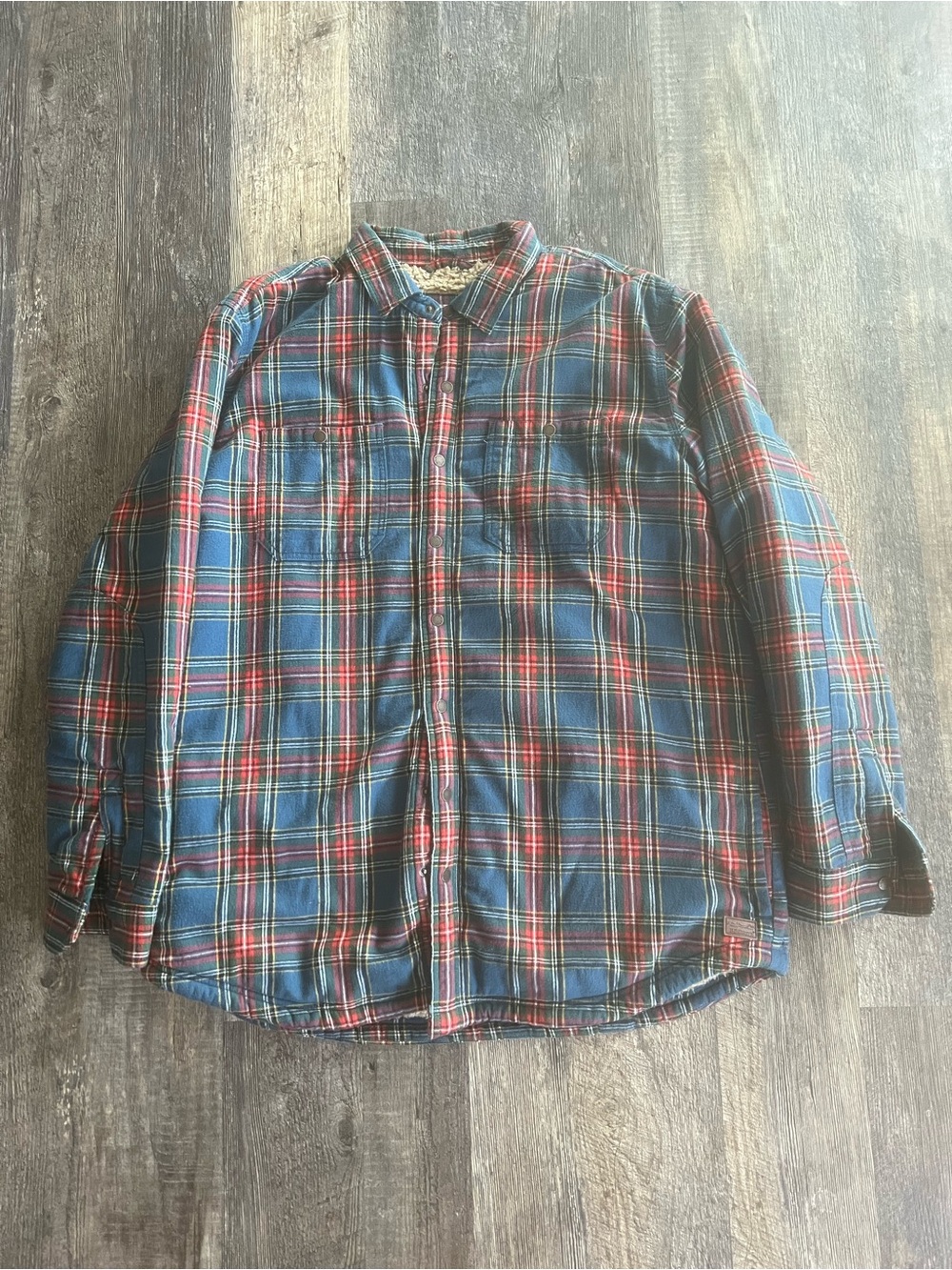 L.L. Bean Blue and Red Plaid Button-Down Shirt
